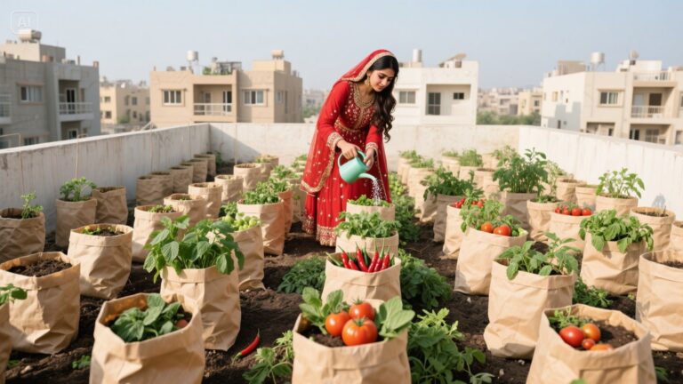 A rooftop garden in Pakistan